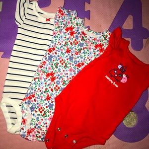 3 set of colorful onesies